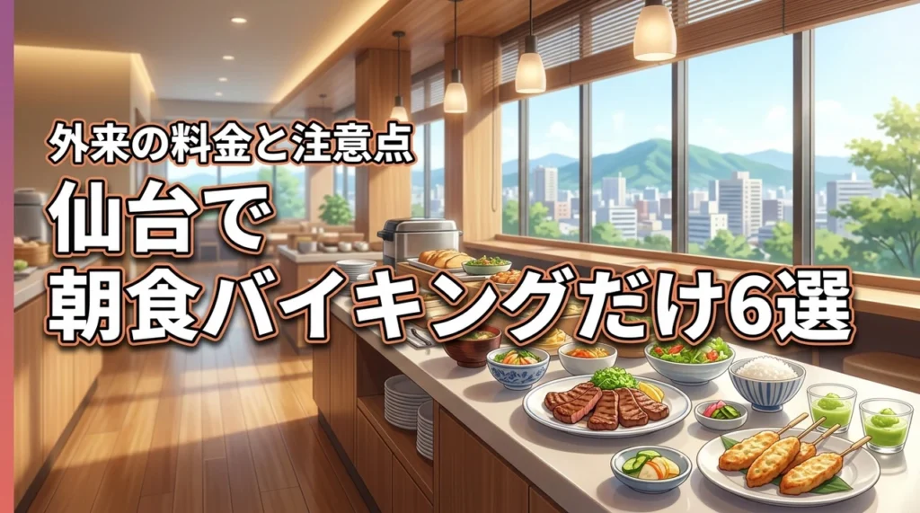 仙台で朝食バイキングだけ楽しめるホテル6選！【外来利用の料金や注意点を解説】（記事のアイキャッチ画像）