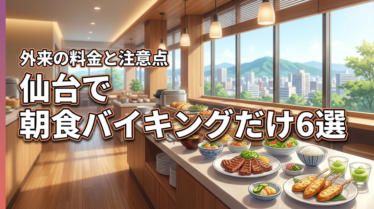 仙台で朝食バイキングだけ楽しめるホテル6選！【外来利用の料金や注意点を解説】（記事のアイキャッチ画像）